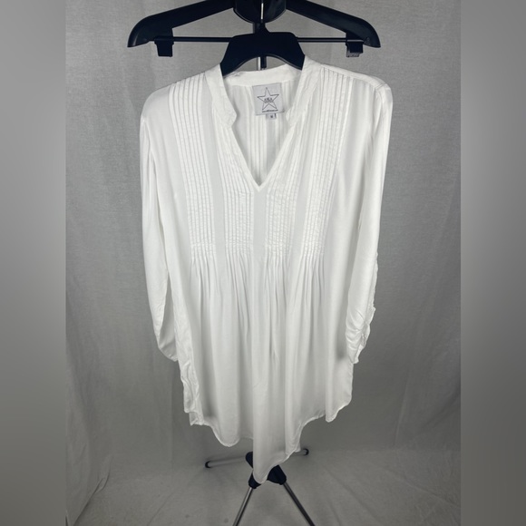 Area Stars Handkerchief Hem White long sleeve Mini Dress Size Medium (8-10) NWT - Picture 6 of 14